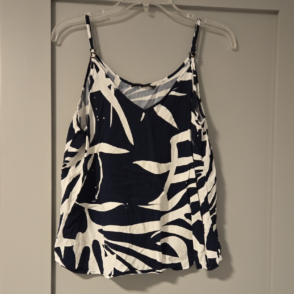 Elegant Navy and White Camisole Top